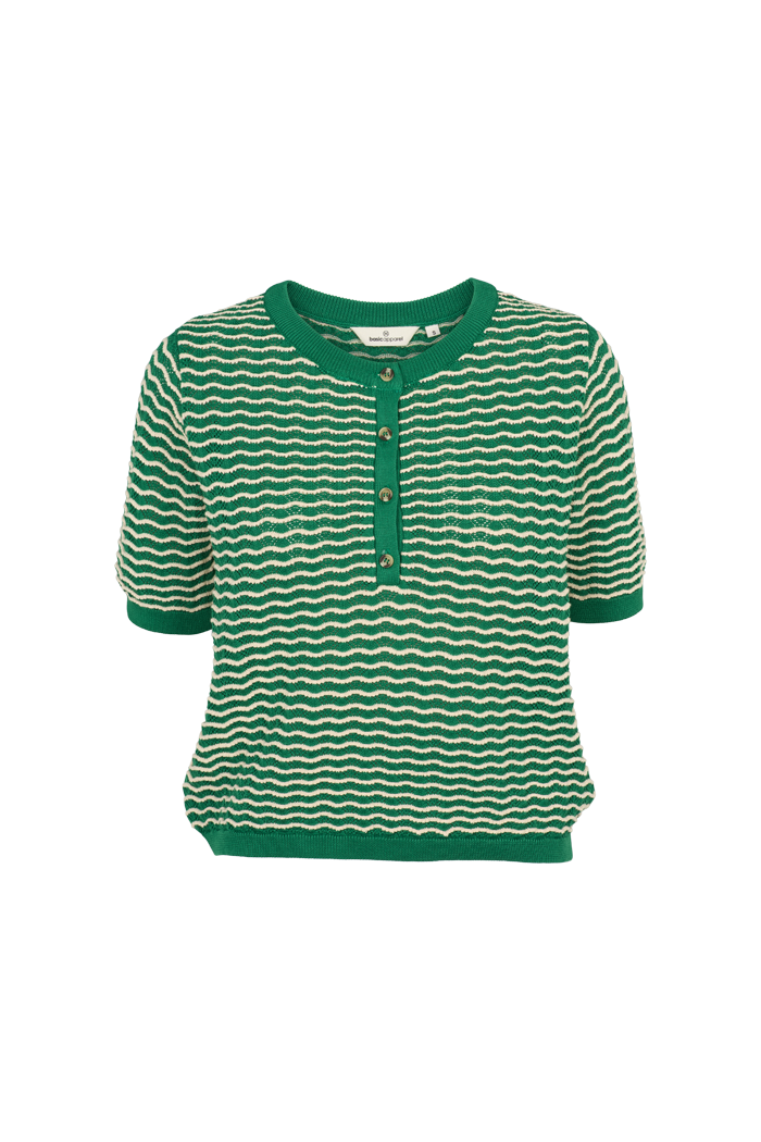 Basic Apparel Cashi Granddad Pullover Sweaters 881 Abundant green / Birch